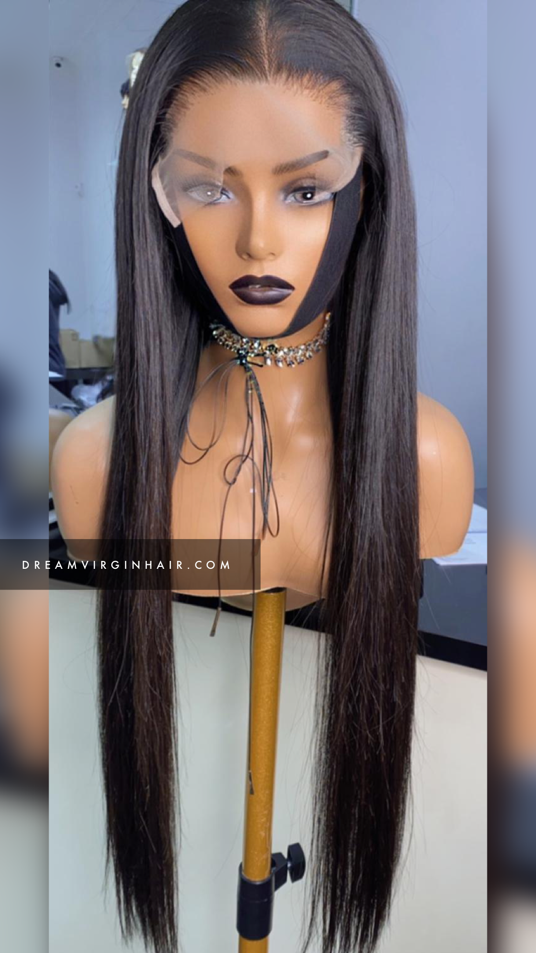 perruque closure large raw hair